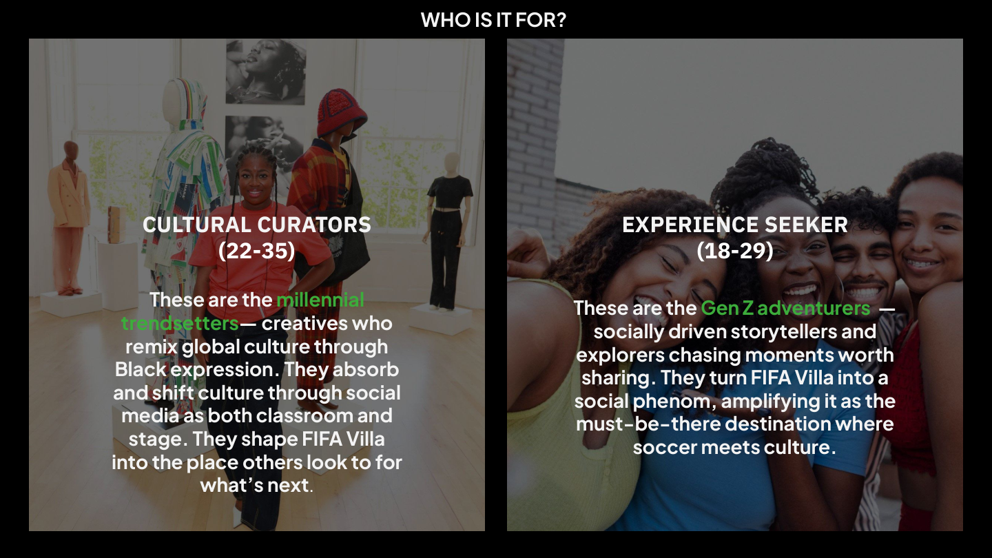FIFA Villa Slide 9 — Audience Segments
