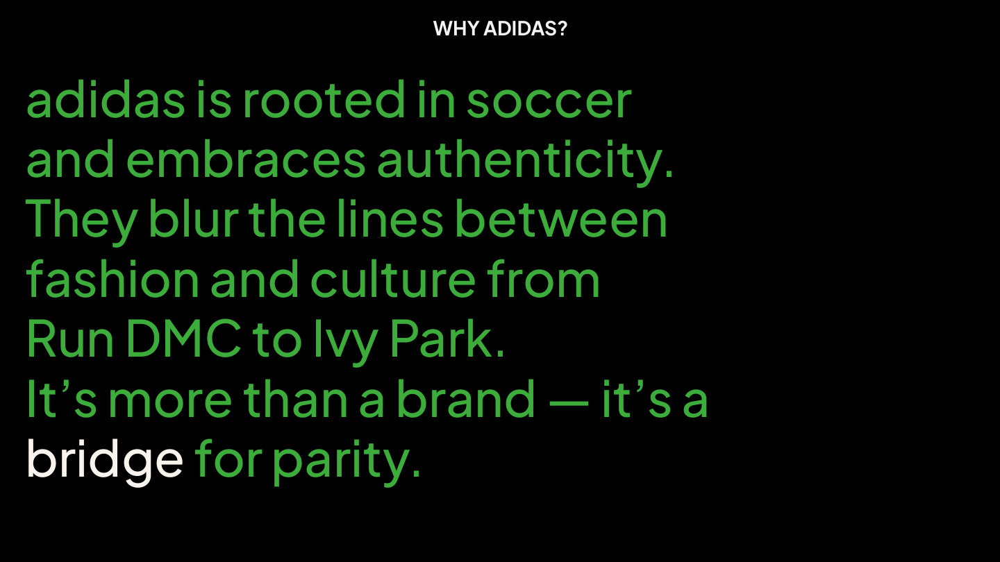 FIFA Villa Slide 10 — Why adidas